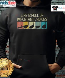 Vintage golf hoodie featuring 'Life Is Full Of Important Choices' design, perfect for golf enthusiasts and stylish comfort.
