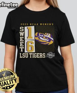 LSU Tigers 2025 NCAA Women's Basketball Tournament Sweet 16 tee featuring a no-look pass design for fans.
