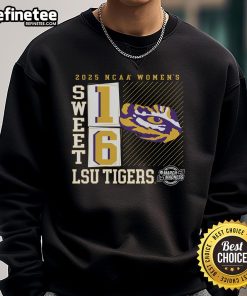LSU Tigers 2025 NCAA Women's Basketball Tournament sweatshirt featuring a Sweet 16 No Look Pass design.