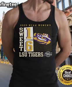 LSU Tigers 2025 NCAA Women's Basketball Tournament Sweet 16 tank top featuring a stylish No Look Pass design.