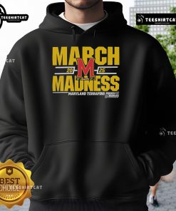 Alt Text: Nice Maryland Terrapins 2025 March Madness D1 Men's Basketball Hoodie in red, showcasing team logo and stylish design.