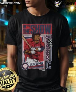 Nice MLB The Show Guardians Jose Ramirez T-shirt featuring bold graphics and vibrant team colors for fans.