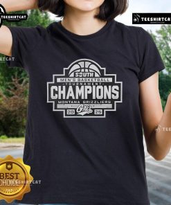 Alt Text: 2025 Big Sky Men's Basketball Conference Champions T-shirt featuring Nice Montana Grizzlies design for ladies.