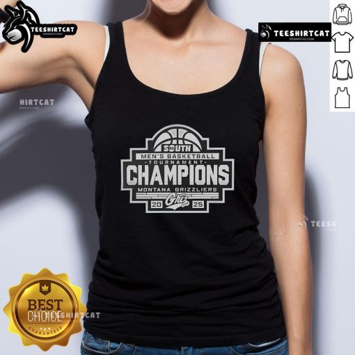 2025 Big Sky Men's Basketball Conference Tournament Champions tank top featuring Nice Montana Grizzlies logo and design.