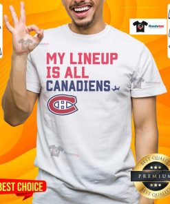 Nice Montreal Canadiens My Lineup T-Shirt featuring the team's logo, perfect for fans and casual wear.