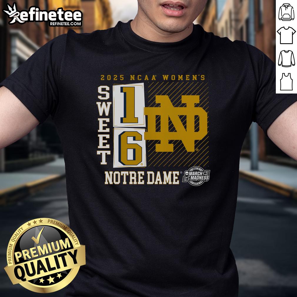 Nice Notre Dame Fighting Irish 2025 NCAA Women's Basketball Tournament March Madness Sweet 16 No Look Pass T-Shirt Notre Dame Fighting Irish 2025 NCAA Women's Basketball Tournament Sweet 16 T-Shirt featuring a no-look pass design.