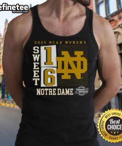 Notre Dame Fighting Irish tank top for 2025 NCAA Women's Basketball Tournament, featuring a no-look pass design.
