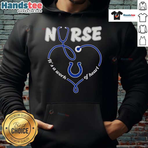 Alt Text: Cozy Nice Nurse Indianapolis Colts hoodie featuring a heart design, perfect for fans and healthcare workers alike.