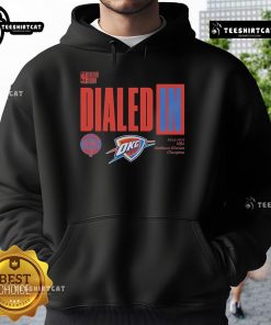 2025 Oklahoma City Thunder Northwest Division Champions hoodie showcasing team logo and vibrant design.