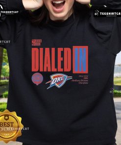 Alt Text: Oklahoma City Thunder 2025 Northwest Division Champions sweatshirt in stylish design, perfect for fans.