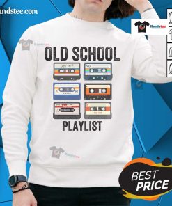 Alt Text: Vintage cassette tapes on a retro sweatshirt, evoking nostalgic memories of 70s and 80s old-school playlists.