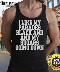 Nice Parades Black and My Sugars Going Down Mardi Gras Tank Top featuring vibrant colors and festive design.