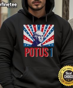 Alt Text: Retro hoodie featuring George Washington design, perfect for fans of history and stylish apparel. Nice Potus collection.