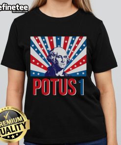 Retro ladies' tee featuring George Washington design, perfect for fans of Nice Potus and vintage style clothing.
