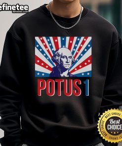 Alt Text: Retro sweatshirt featuring George Washington design, perfect for fans of American history and the Nice Potus collection.