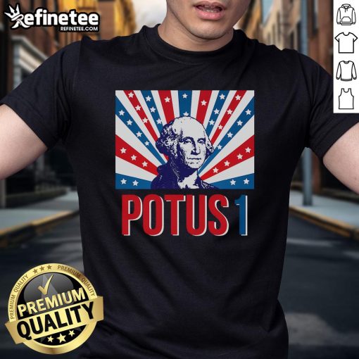 Nice Potus 1 George Washington Retro T-Shirt featuring a vintage design of the first U.S. president, perfect for history lovers.