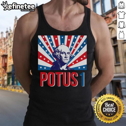 Retro tank top featuring George Washington design from Nice Potus collection, perfect for casual wear.