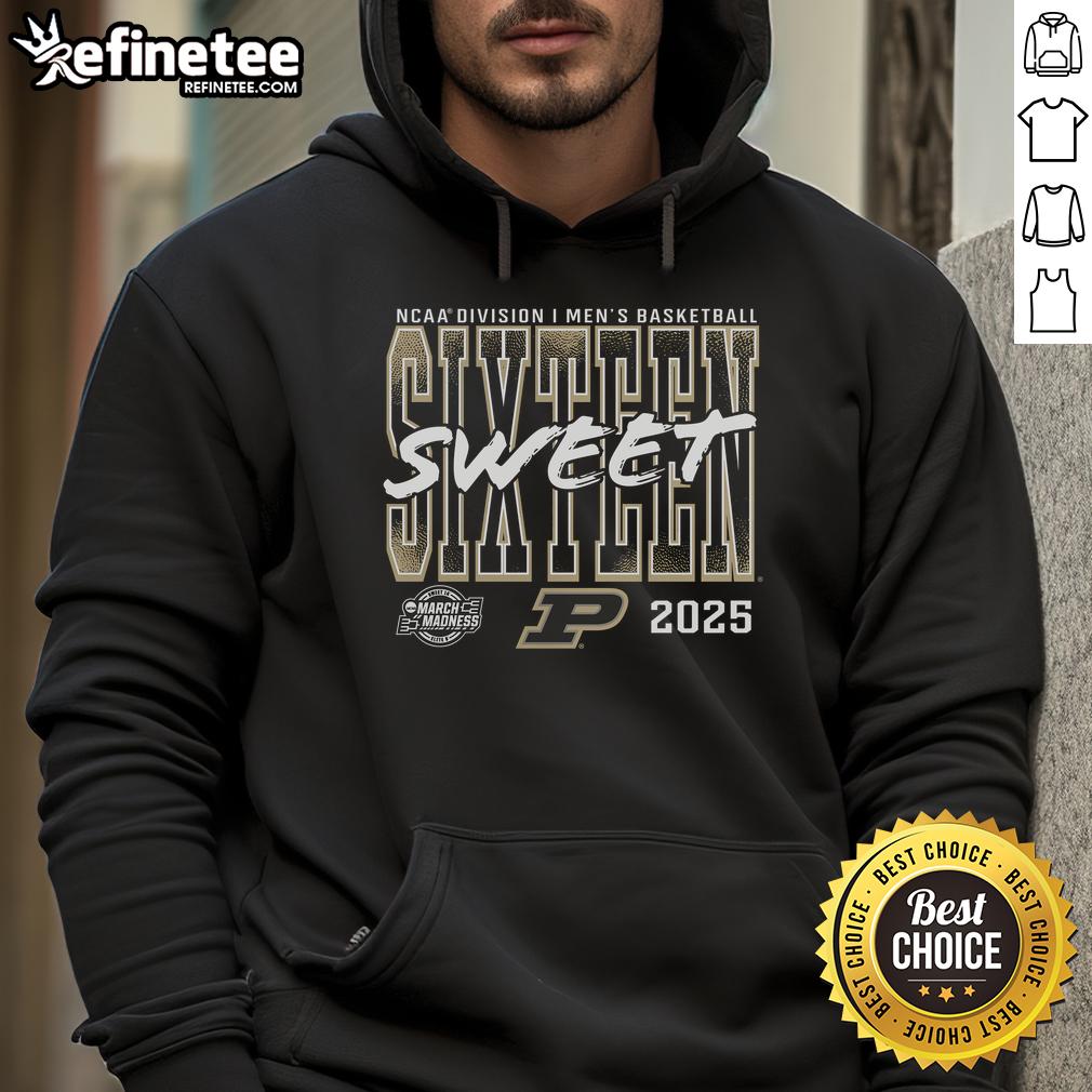 Nice Purdue Boilermakers 2025 NCAA Men's Basketball Tournament March Madness Sweet 16 Hoodie Nice Purdue Boilermakers 2025 NCAA Men's Basketball Tournament Sweet 16 hoodie in black with logo and stylish design.