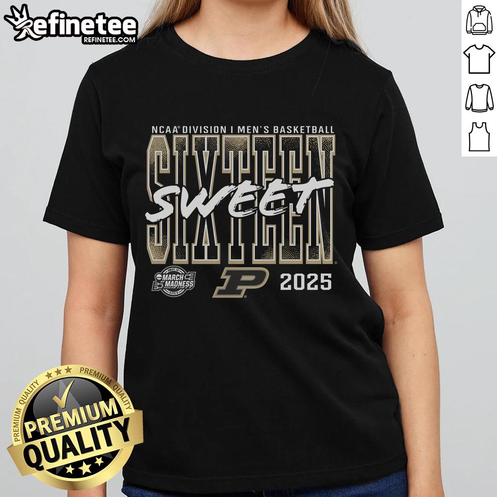 Nice Purdue Boilermakers 2025 NCAA Men's Basketball Tournament March Madness Sweet 16 Ladies-Tee Alt Text: Nice Purdue Boilermakers 2025 NCAA Men's Basketball Tournament Sweet 16 ladies tee, perfect for March Madness fans.