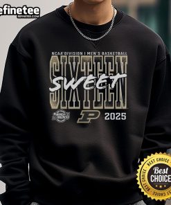 Nice Purdue Boilermakers 2025 NCAA Men's Basketball Tournament Sweet 16 Sweatshirt, perfect for March Madness fans.