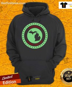 Nice Retro Michigan The Great Lake State Logo Hoodie featuring a vintage design and vibrant colors.