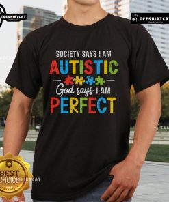 Nice Society I'm Autistic Christian T-Shirt for Autism Awareness Month, featuring a bold and colorful design.