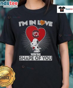 Ladies tee featuring 'I'm In Love With The Shape Of You' design for South Carolina Gamecocks fans.