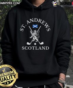 Golf fan hoodie featuring Nice St. Andrews Scotland design, perfect for showcasing your love for golf in style.