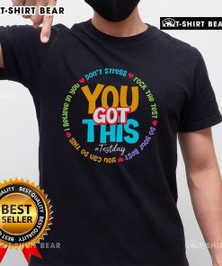 Nice Test Day Rock The Test Teacher Testing Day T-Shirt design, perfect for motivating students on exam day.