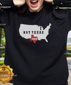 Cozy Nice Texas Not Texas map sweatshirt featuring a stylish graphic of Texas, perfect for casual wear and Texas pride.