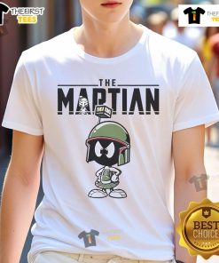 Nice The Martian As Boba Fett T-Shirt featuring a creative mashup design, perfect for sci-fi and Star Wars fans.