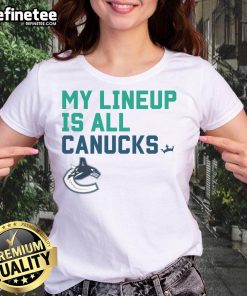 Nice Vancouver Canucks My Lineup Ladies Tee featuring team colors and logo, perfect for stylish fans.