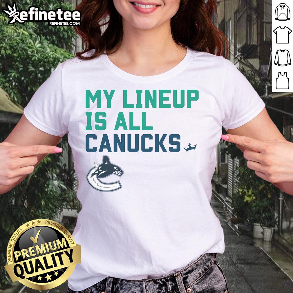 Nice Vancouver Canucks My Lineup Ladies Tee Nice Vancouver Canucks My Lineup Ladies Tee featuring team colors and logo, perfect for stylish fans.