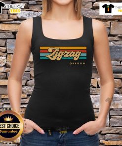 Nice vintage sunset stripes zigzag Oregon tank top featuring vibrant colors and a trendy design.