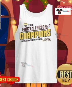 Nice Western Michigan Broncos Fanaticity 2025 Frozen Faceoff Champion tank top in blue, perfect for game day attire.