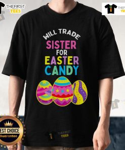 Kids' T-Shirt featuring 'Nice Will Trade Sister For Easter Candy Eggs' design, perfect for boys and girls celebrating Easter.