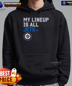 Stylish Nice Winnipeg Jets My Lineup Hoodie showcasing team colors and logo, perfect for fans supporting the Jets.