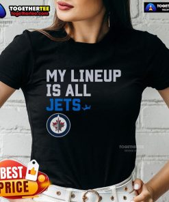 Stylish Nice Winnipeg Jets My Lineup Ladies Tee featuring team colors and logo, perfect for game day or casual wear.