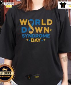 Support Down Syndrome Day with this stylish ladies tee featuring a positive message and vibrant design.
