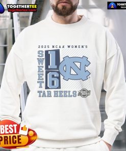 Alt Text: North Carolina Tar Heels 2025 NCAA Women's Basketball Tournament sweatshirt featuring a stylish no-look pass design.