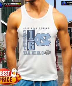 North Carolina Tar Heels 2025 NCAA Women's Basketball Tournament Sweet 16 No Look Pass tank top for fans and players.