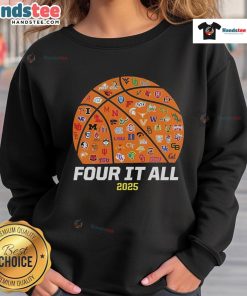 Alt Text: Official 2025 NCAA Women's Basketball Tournament March Madness sweatshirt featuring a stylish catch and shoot design.
