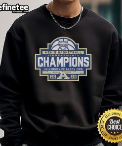 Official Akron Zips 2025 MAC Men's Basketball Conference Tournament Champions Sweatshirt in team colors and logo.