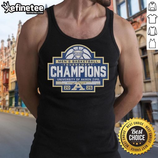 Official Akron Zips 2025 MAC Mens Basketball Conference Tournament Champions Tank Top in team colors.