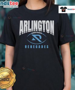 Alt Text: Official Arlington Renegades football outline logo on a stylish ladies tee, perfect for fans and casual wear.