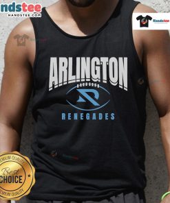Official Arlington Renegades football outline logo tank top design featuring team colors and bold graphics.