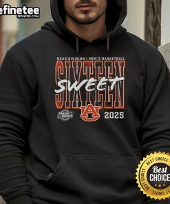 Official Auburn Tigers 2025 NCAA Men's Basketball Tournament March Madness Sweet 16 hoodie in team colors.