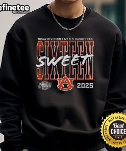 Alt Text: Official Auburn Tigers 2025 NCAA Men's Basketball Tournament March Madness Sweet 16 sweatshirt, featuring team colors and logo.