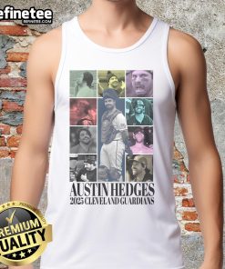 Alt Text: Official Austin Hedges 2025 Cleveland Guardians tank top featuring team colors and logo, perfect for fans.