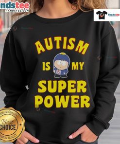 Official Autism Is My Super Power Craig Tucker Sweatshirt featuring vibrant colors and a playful design for autism awareness.